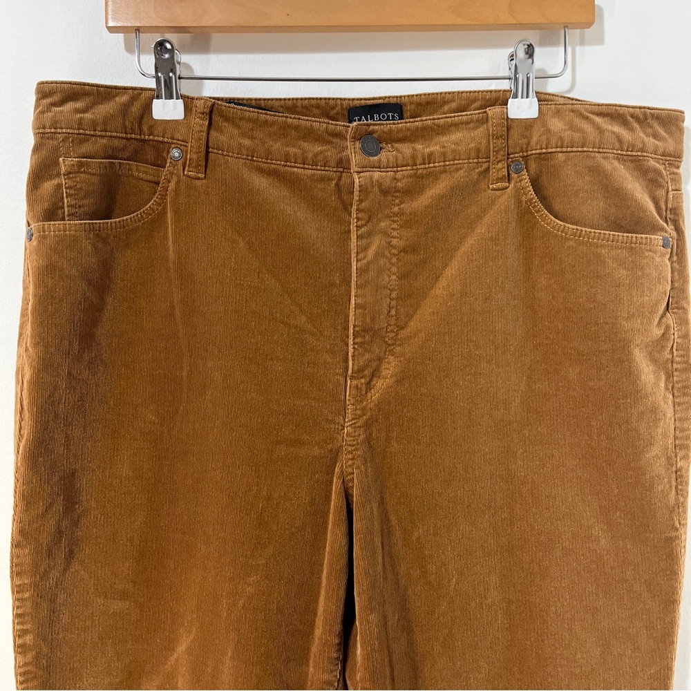 Talbots Classic Preppy Polished Straight Leg Cognac Corduroy Cute Pant [size 16] - Picture 3 of 10